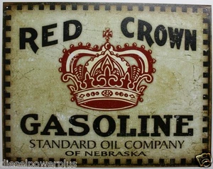 Réplica vintage de letrero de metal lata corona roja motor gasolina gasolinera lp 2074 - Imagen 1 de 1