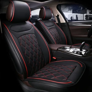 Cojín de cuero PU negro de lujo 1+1 para Fiat Seat Volvo - Imagen 1 de 2