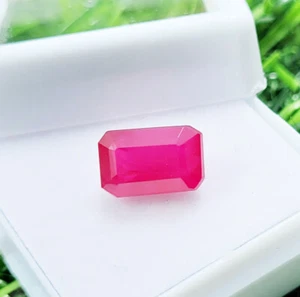 Piedras preciosas sueltas corte esmeralda de Madagascar rubí rojo natural certificado de 3,40 quilates - Imagen 1 de 4