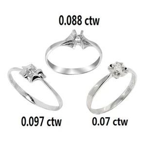 De Buman 18k White Gold Diamond Solitaire Ring - Picture 1 of 10