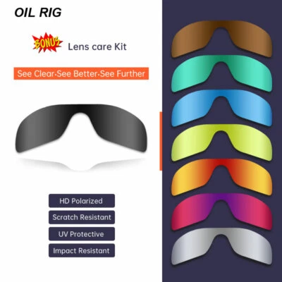 Lentes de repuesto polarizadas HD para gafas de sol Oakley Oil Rig 9081 envolventes deportivas Foto 1 de 4