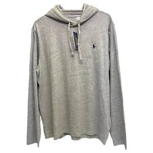 Polo Ralph Lauren Mens Hoodie Long Sleeve Gray Heather Hooded Tee Shirt $69 - Picture 1 of 5