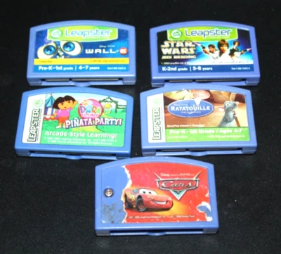 Leap Frog Leapster Game Lot Dora Star Wars Cars Wall-E Ratatouille Tested - G-9 - Image 1 of 4