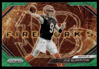 2023 Panini Prizm Fireworks Green Joe Burrow #11 - Image 1 of 2