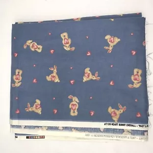 Heart Bunny Overall Past & Presents for Daisy Kingdom Vintage 1994 #7135 3 iarde - Foto 1 di 8