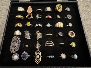 Assorted Costume Rings Assorted Sizes Lot of 36 - Picture 1 of 9
