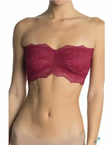 People Intimately Lacey Looks Bandeau Bralette Burgundy Size Small
