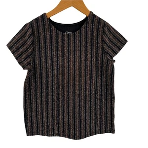 Art Class Black Sparkly Short Sleeve Top Size Small - Picture 1 of 4