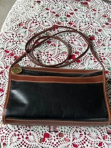 BRAHMIN Crossbody Shoulder Bag / Purse Brown & Black Leather - Picture 1 of 24