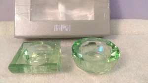 Crystal Votive candle holders set of 2 signed Oleg Cassini OH1786 - Picture 1 of 6