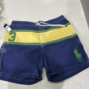 Polo Ralph Lauren Men's Swim Trunks Med NWT Retail: $85 Blue, Yellow, Green - Picture 1 of 11