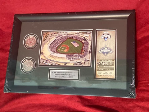 2011 COLLEGE WORLD SERIES Inaugural CWS Framed Presentation Limited 100 Made! Cover