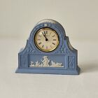 Wedgwood Jasperware Laurel Mantle Clock Original Box Vtg Neoclassical Cherub 