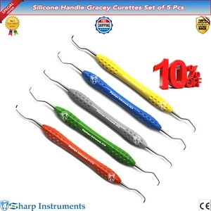 Gracey Curette 1/2, 3/4, 5/6, 7/8, 11/12 Calculus Removal Hygiene Scaler 5 Pcs - Picture 1 of 6