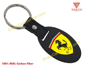 Ferrari Scuderia Crest Carbon Fiber Key Fob - 1x1 Gloss Oval REAL!! - Bild 1 von 2