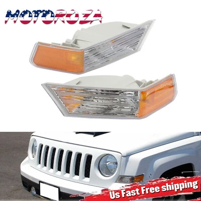 Parking Light Turn Signal Directional Lamp Front Pair Set For 07-17 Jeep Patriot - Image 1 of 4