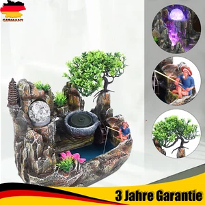 Zimmerbrunnen Tischbrunnen LED Wasserfall Desktop Springbrunnen Beleuchtung NEU - Bild 1 von 18