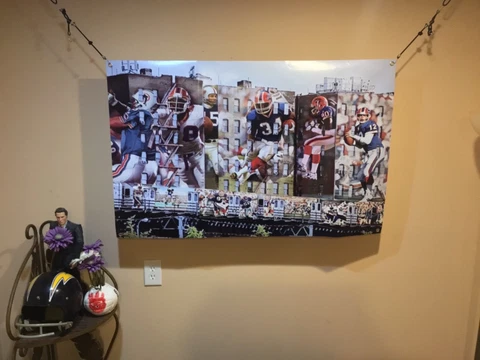 HUGE! 45x29apx BUFFALO BILLS vinyl banner POSTER ART josh Allen Jim Kelly  smith Cover