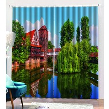Mold-proof Waterproof Window Curtains Panel Bathroom Drape Scape