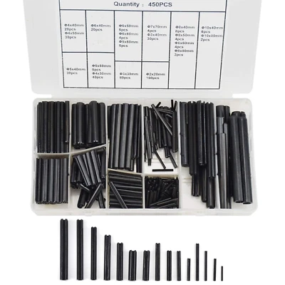 450 Pcs Assortimento Spine Elastiche, Perno Di Tensione a Molla, Perno Con Intag - Immagine 1 di 4