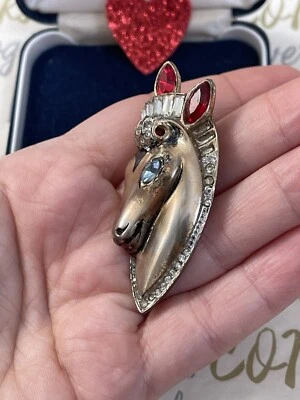 Broche Coro Duette Horse 1ps solo A Katz Des135970 1943s clip de plata de ley Foto 1 de 4