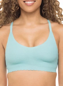 Small No Boundaries Juniors Wire Free Bonded Racer back Bra Teal Dust wireless - Picture 1 of 4