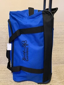 Rolling Duffle Bag BUSH GARDENS 23” Blue and Black - Picture 1 of 5