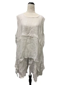 Taking Shape white sheer sleeveless over layer asymmetric dress size 22 - Picture 1 of 8