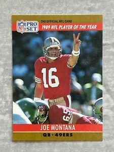 1990 Pro Set JOE MONTANA 49ers 1989 POY Wrong Back Error NFL Football Card #2
