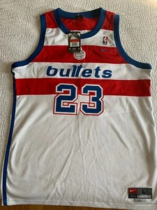 NIKE Michael Jordan Washington Bullets Stiched Jersey Men's L Length +2 - Picture 1 of 4