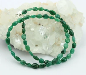 Emerald chain emerald from Brazil green necklace 925 silver lobster clasp noble 45 cm - Picture 1 of 4