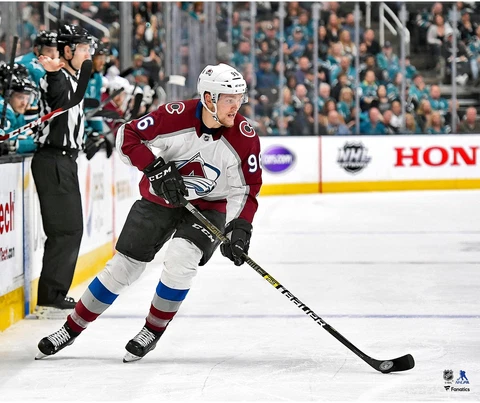 Mikko Rantanen Colorado Avalanche Unsigned White Jersey Skating Photograph Cover