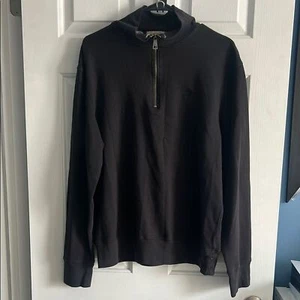 Burberry Maglione Uomo Brit Quarter Zip Nero Taglia L - Foto 1 di 7