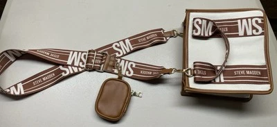 Steve Madden BWEBBER Satchel Crossbody Bag With AirPod Case Brown Tan Tik Tok - Image 1 of 4