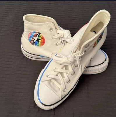 Converse Chuck Taylor ‘Proud To Be' Rainbow Sneakers Size M 6.5 W 8.5 Gay Pride - Photo 1/4