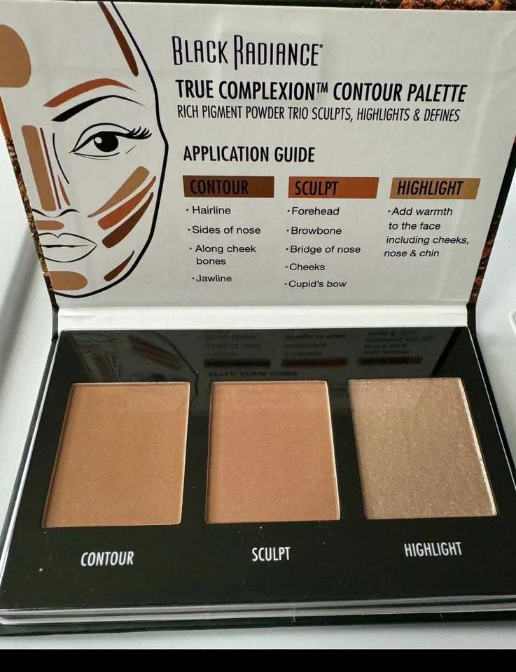 PALETA DE CONTORNO BLACK RADIANCE TRUE COMPLEXION LIGERA MEDIANA NUEVA 0,38 OZ Foto 1 de 2