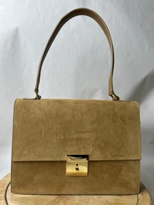 NEW Bruno Magli Beige Suede Shoulder Bag - Picture 1 of 11