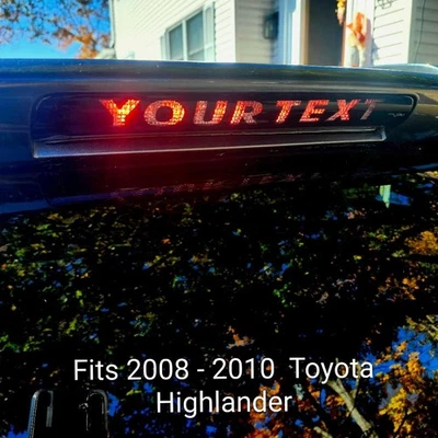 Calcomanía superpuesta tercera luz de freno - Se adapta a Toyota Highlander 2008-2010 - Elige texto Foto 1 de 2