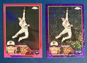 Austin Hays 2023 Topps cromo lote (2) refractor moteado/299 magenta/399 - Imagen 1 de 2