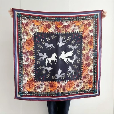 100% Шелковый простоя атласный шарф бандана квадратная шаль большой надежном цветок печати 43» - Изображение 1 из 4