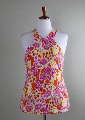 LAUREN RALPH LAUREN NWT $69 Soft Stretch Floral Halter Tank Top Size XL - Image 1 of 4