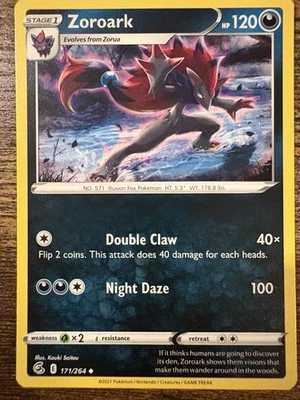 Zoroark Uncommon SWSH08: Fusion Strike 171/264 NM - Image 1 of 2