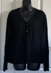 SPORTSCRAFT Ladies fine knit cardigan, top. Sz M 10-12. Black - Picture 1 of 3