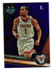 2023-24 Bowman University cromo Dylan Disu #80 refractor púrpura SN/399 - Imagen 1 de 2