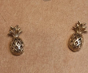 Ohrstecker Sterlingsilber vergoldet Ananas - Bild 1 von 4