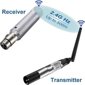 UKing Wireless DMX512 Set 1 Transmisor + 1 Receptor 2.4GHz - Imagen 1 de 4