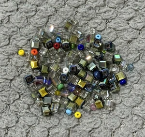 Multicoloured Square And Circle Beads Perfect For Jewellery Making - Picture 1 of 2