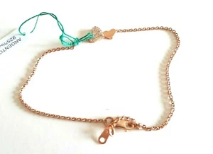 BRACCIALE DONNA ARGENTO 925% RODIATO ROSE' REGOLABILE CUORI TROVA GIOIELLI NUOVO - Foto 1 di 5