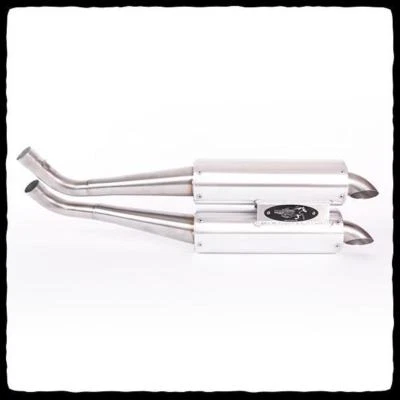 Barkers Exhaust Pipe Muffler Dual Full System Black Can Red Tag Grizzly 700 - Image 1 of 4