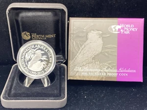 2015 AUSTRALIAN 1 OZ .999 SILVER PROOF KOOKABURRA 25TH ANNIVERSARY OGP - Picture 1 of 9